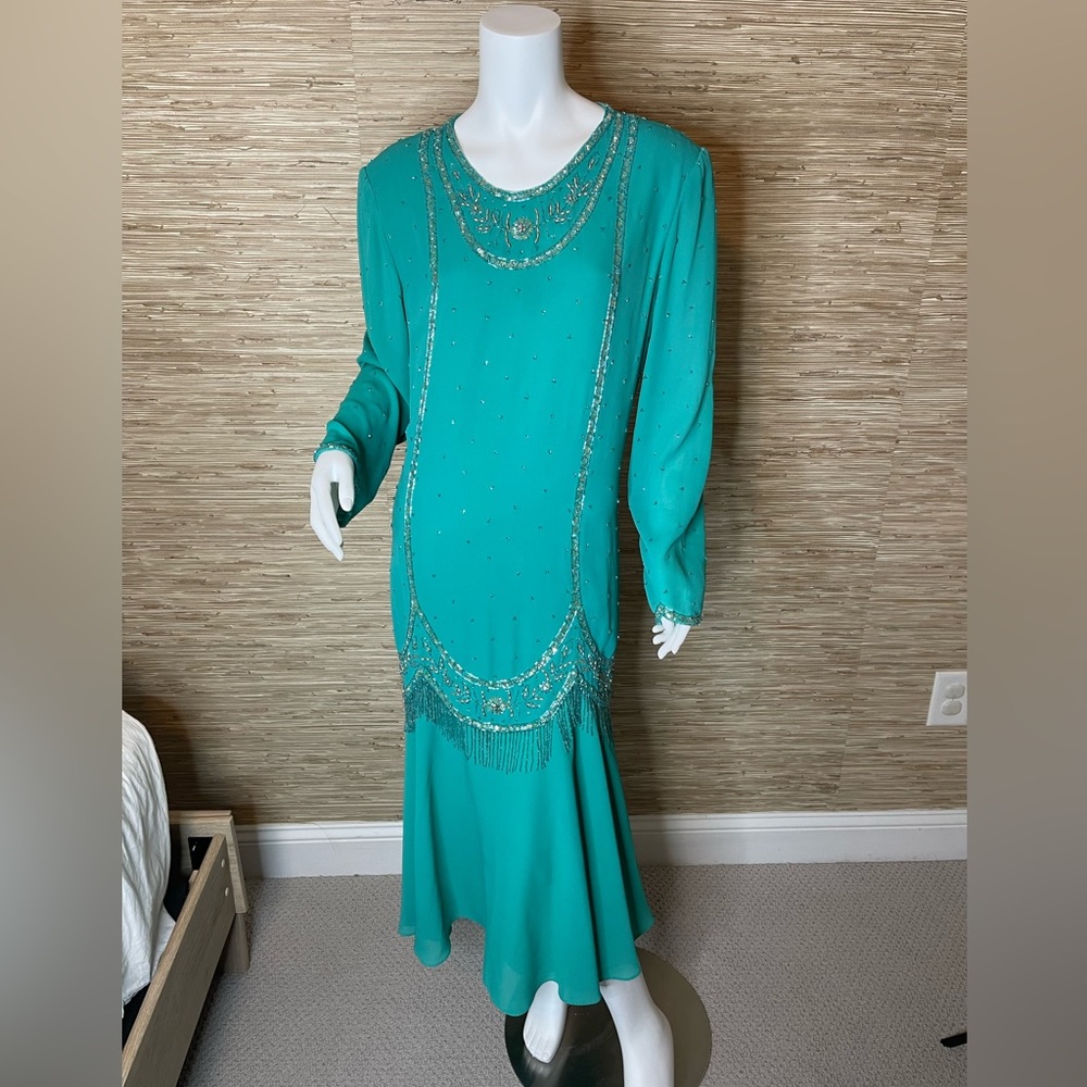 STUNNING Beaded silk gown